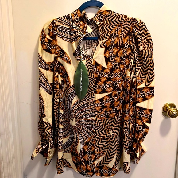 NWT Farm Rio Yawanawa Banana Lenzing Evovero Vanahu blouse - Picture 12 of 15